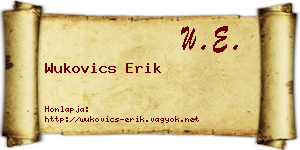 Wukovics Erik névjegykártya